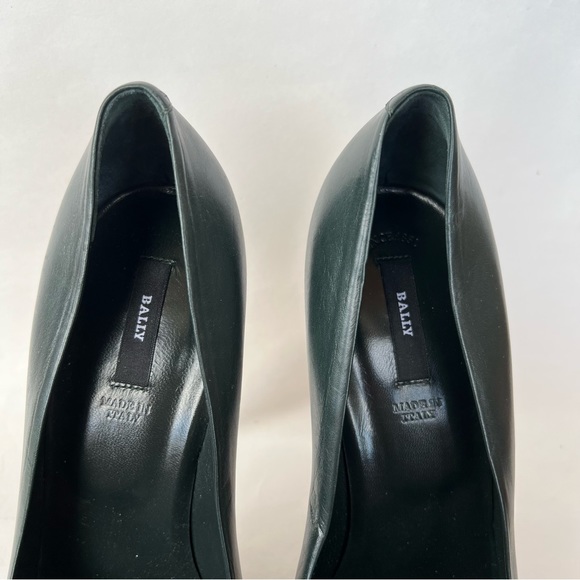 Bally Dark Green Eddi Peep Toe Pumps - Picture 3 of 7